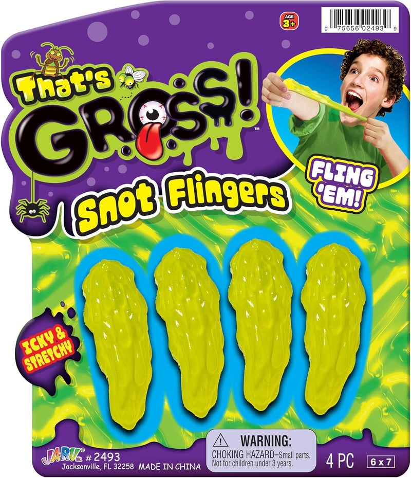 JaRu JA-RU Gross Snot Flinger Toy (1 Pack) Icky & Stretchy Launching Booger. Halloween Party Favor, Gross Toy, Sticky Flinger, Launcher, Prank, Party Favor, Classroom Prize 2493-1 - Image 1